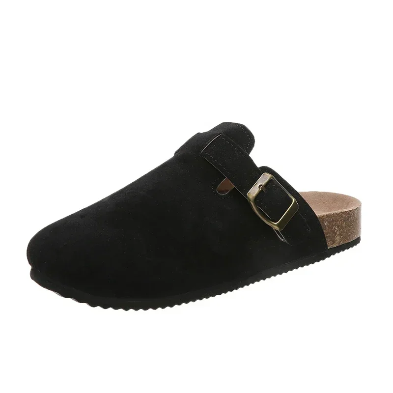 Women's Shoes Women's Closed Toe Slippers Cow Suede Leather Clogs Women's Sandals Retro Fashion Garden Mule Clog Slide New 4