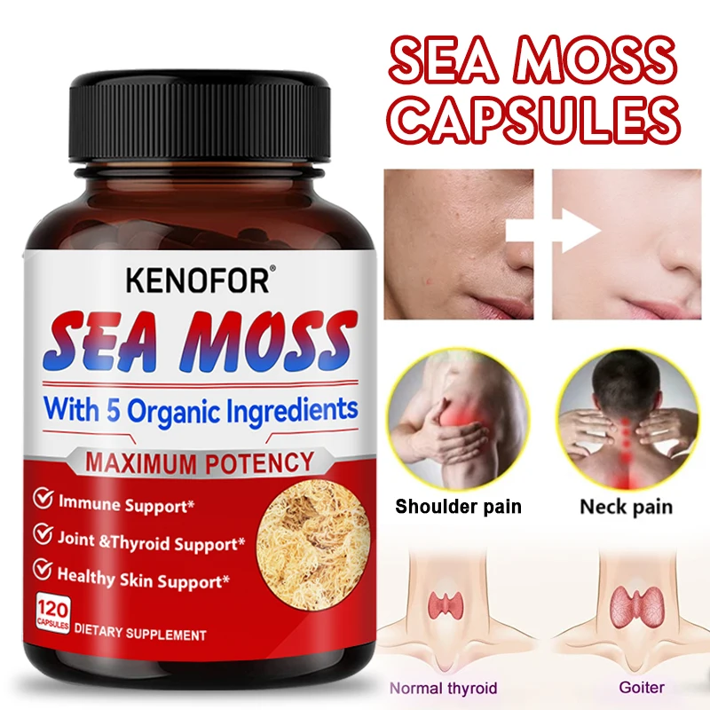 Sea Moss with Burdock Root Extract - Thyroid, Immune System, Skin and Joint Health Support