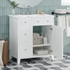 30-Inch Bathroom Vanity Cabinet with Ceramic Basin, Double-Layer Drawer, Deep Drawer and Adjustable Shelf 2