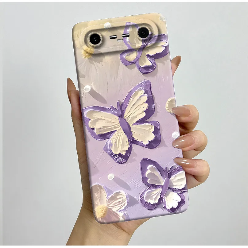 Aesthetic Pretty Butterfly Flower Liquid Soft Silicone Shockproof Back Cover