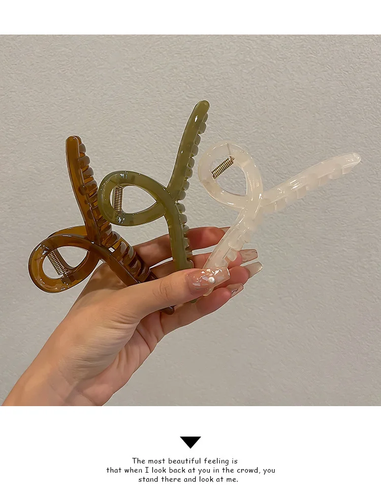 Mode Kreuz Haars pange große Haars pangen Krabbe Haar Kralle koreanische Bad Clip Pferdes chwanz Clip Klaue Clip für Frauen Mädchen Haarschmuck – Detail 13