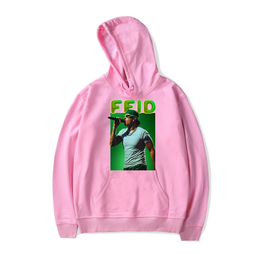 Pulôveres de manga comprida com capuz masculino e feminino, capuz Feid, rapper cantor, moletom HipHop, Merch
