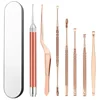 7pcs/set LED Ear Wax Pickers Stainless Steel Earpick Wax Remover Curette Ear Pick Cleaner Ear Cleaner Spoon Care Ear Clean Tool 1