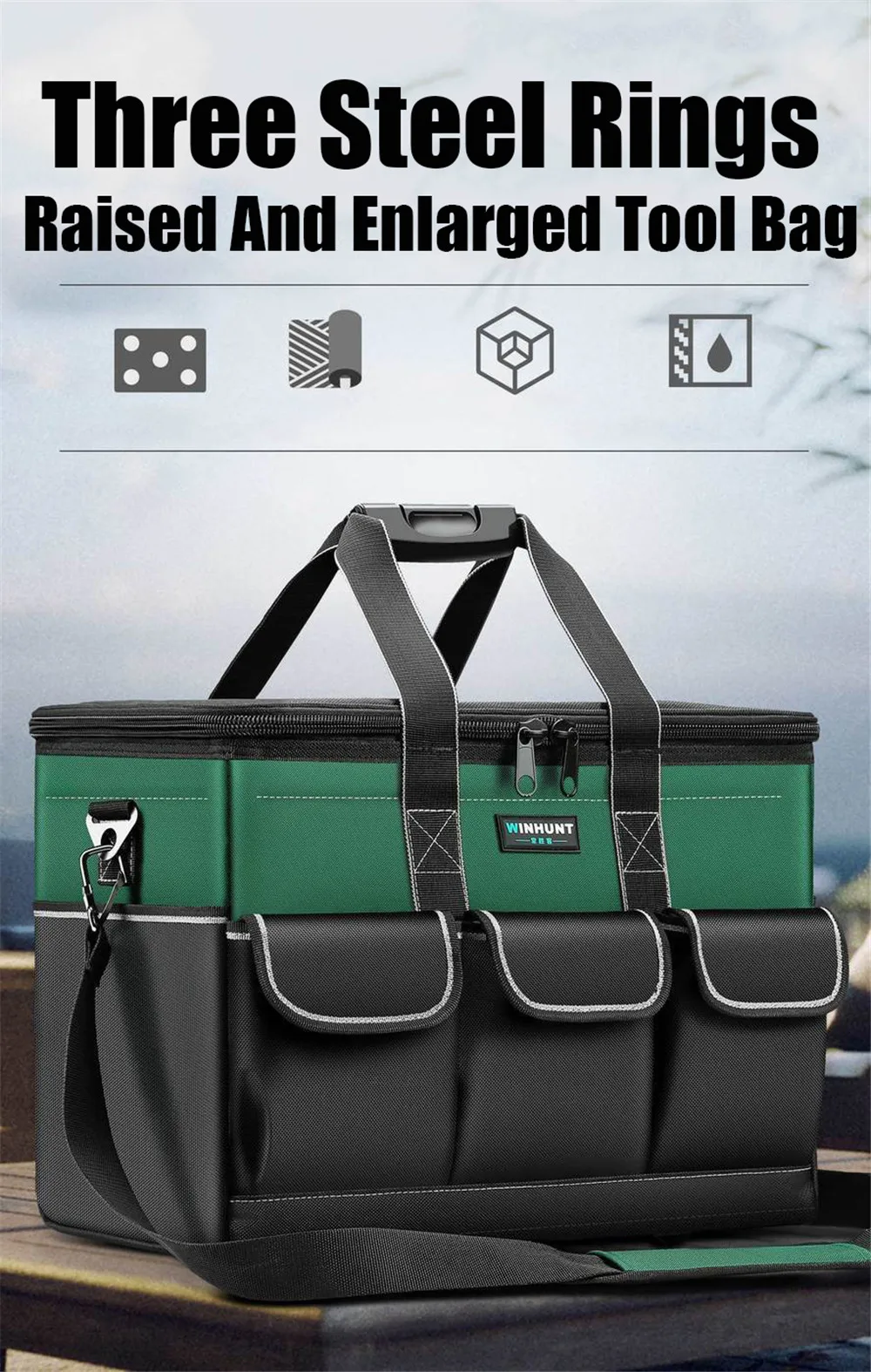 Tool Bag Rectangular 1680D Oxford Cloth Waterproof with