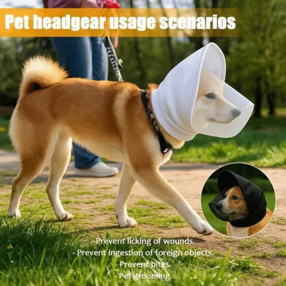 Pet Ear Cover Breathable Mesh Dog Protective Mask Ear Shield Polyester Pet Head Cover Protective Veil Dog Headgear Hiking