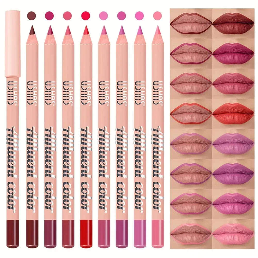 Fine Slim Lip Pencil Waterproof Easy To Color Matte Pink Purple Long-lasting Non Stick Cup Pigment Sexy Lip Cosmetics