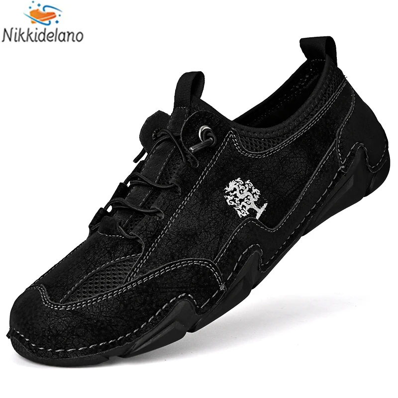 New Outdoor Men's Shoes Fashion Loafers Casual Shoes Handmade Lightweight Soft Flat Breathable Boat Shoes Moccasins Men Sneakers