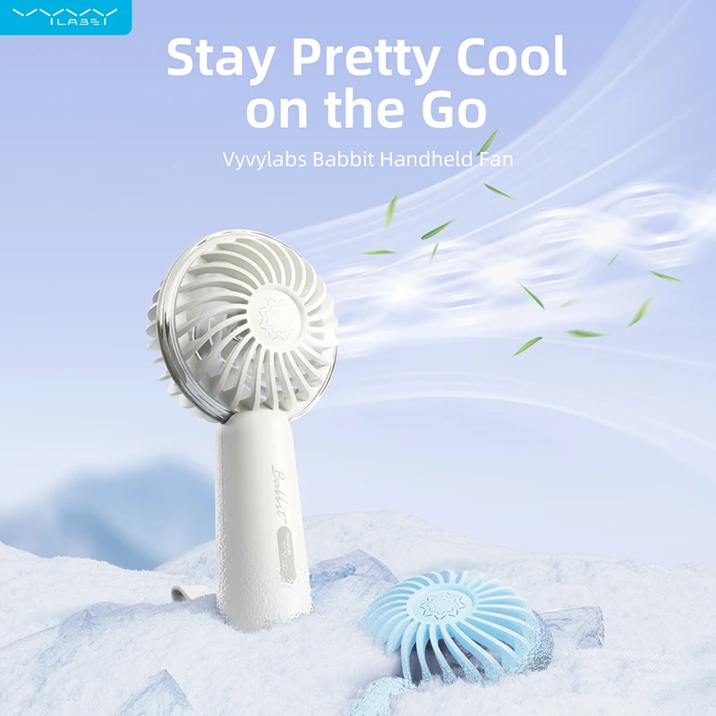 Vyvylabs handheld mini fan outdoor portable hanging fan USB rechargeable 1200mAh desktop