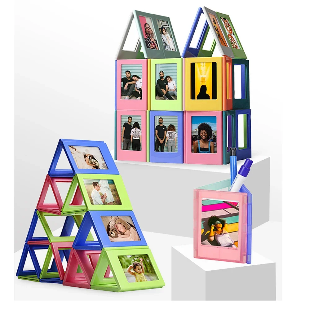 Assorted Colors random Free Combination Magnetic Photo Picture Frames for Fujifilm Instax Mini 8 8+ 9 Instant Camera Films