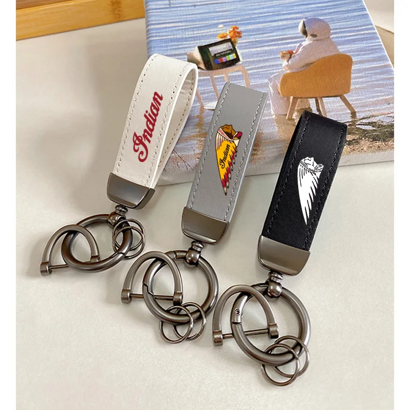 Per Indian Ftr 1200 S Ftr1200 Carbon Rally Chief Vintage Top Layer Pelle Bovina Moto Portachiavi Accessori