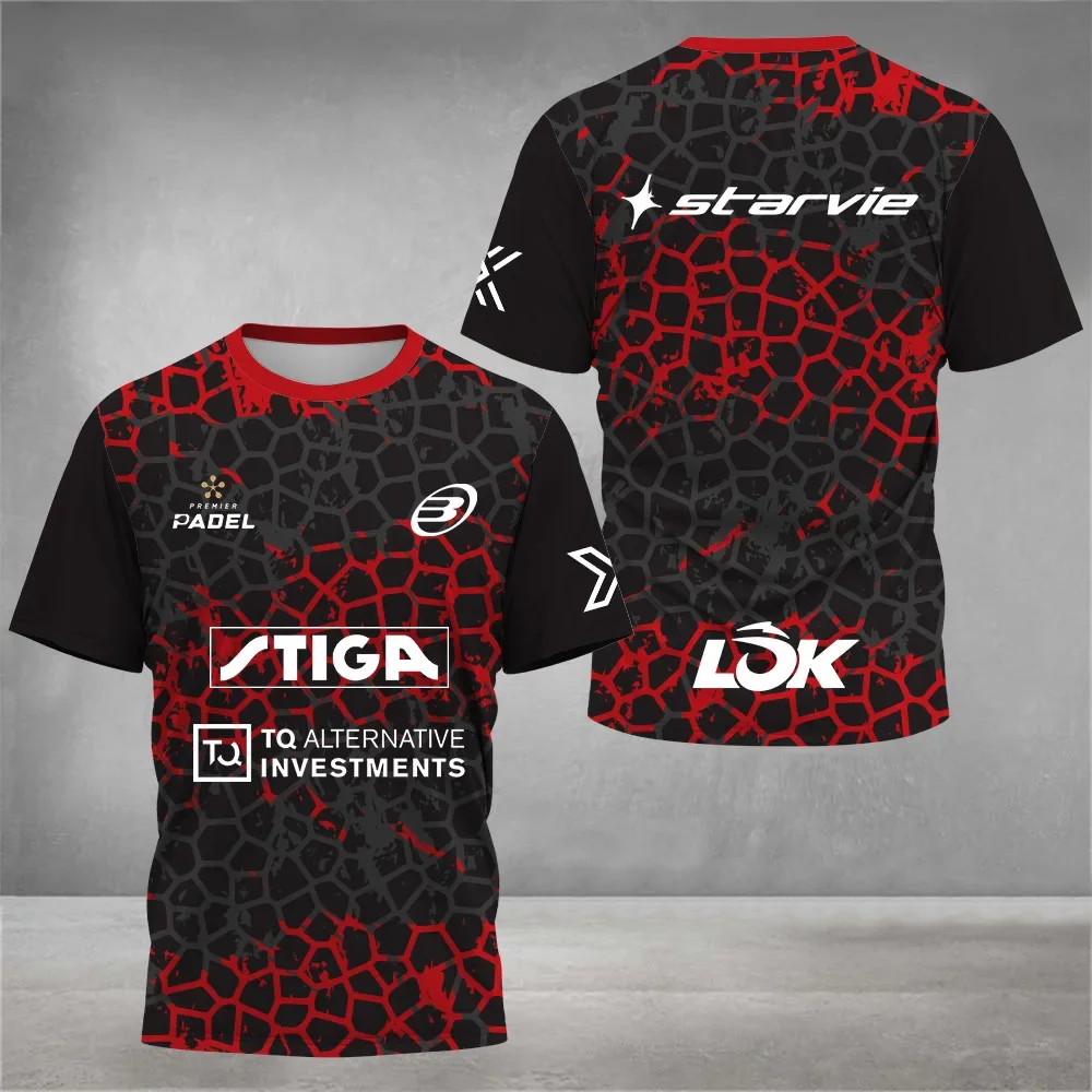 Breathable Outdoor Tennis T-Shirt Summer New Padel Men's Clothing High Quality Printed O-Neck Short Sleeve Sports T-Shirts