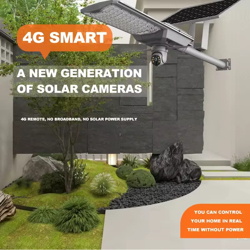 Solar Street LED Lamp with Camera Outdoor Waterproof Street Lamp with Monitoring Camera HD Video Playback Function