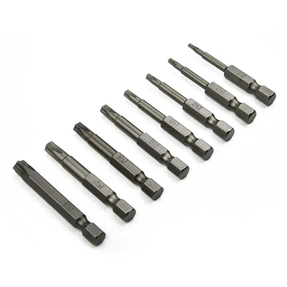 

8 шт., серебряные насадки T8/T10/T15/T20/T25/T27/T30/T40 50 мм