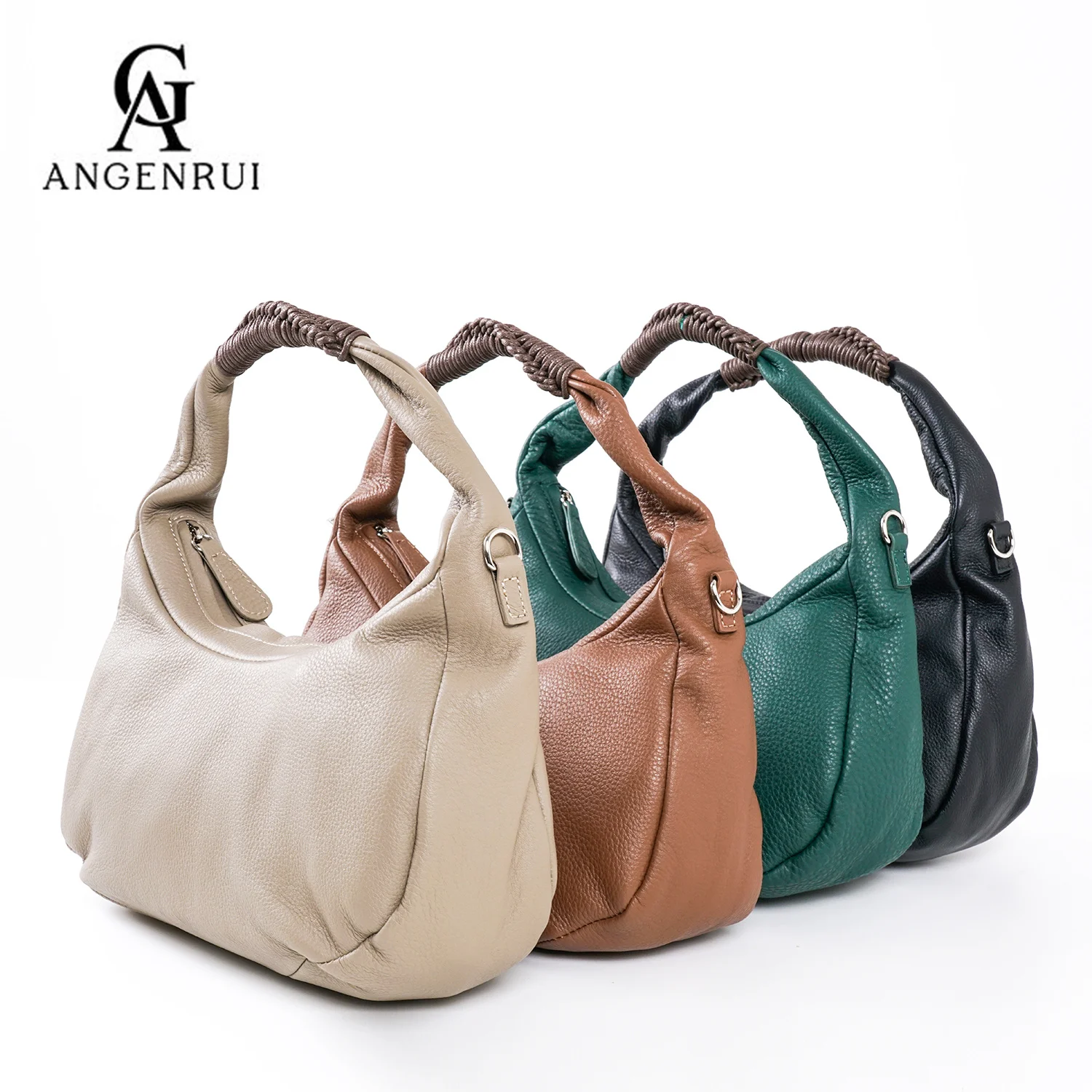 

ANGENGRUI New Fashion One Shoulder Women's Bag Genuine Leather First Layer Cowhide Crossbody Dumpling