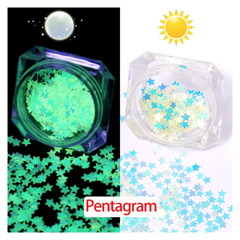 3 mm im Dunkeln leuchtender Harz-Paillettenfüller für Harzform, DIY-Zubehör, leuchtende Sterne, Mond, Glitzerflocken, Epoxidfüllungen – Detail 8