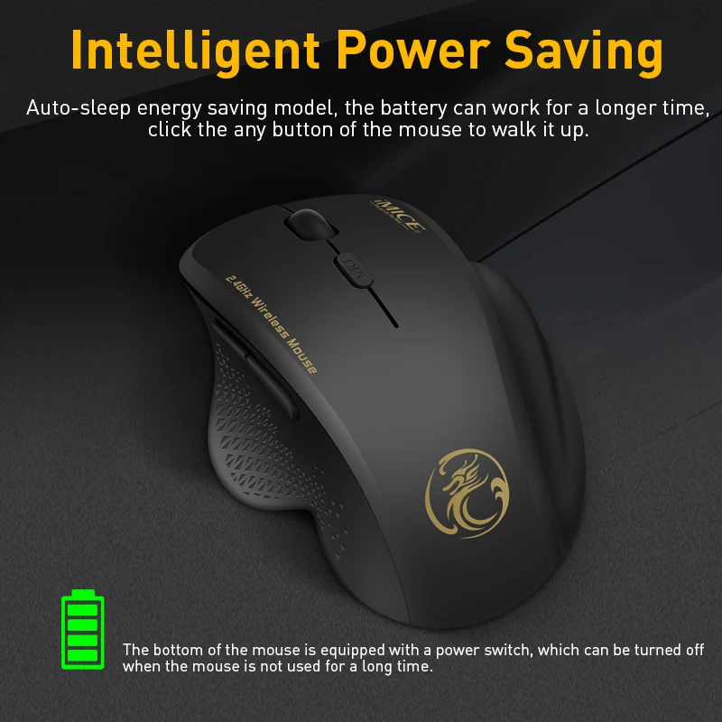 Wireless Mouse Ergonomic Computer Mouse Gamer PC Optical Mause with USB Receiver 2.4Ghz Mini Wireless Mice 1600 DPI For Laptop