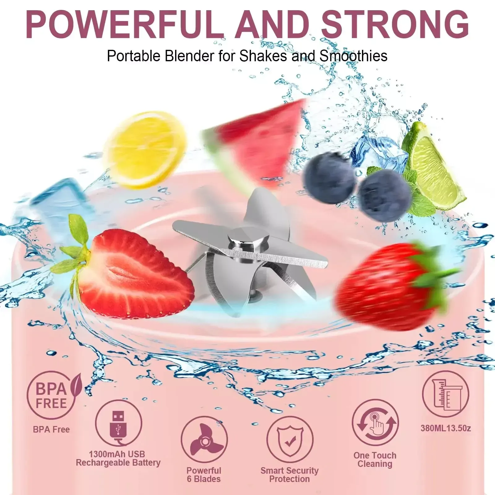 Fruit juicer rechargeable mixers fresh fruit usb portable juice bottle mini fast electric blender smoothie ice maker