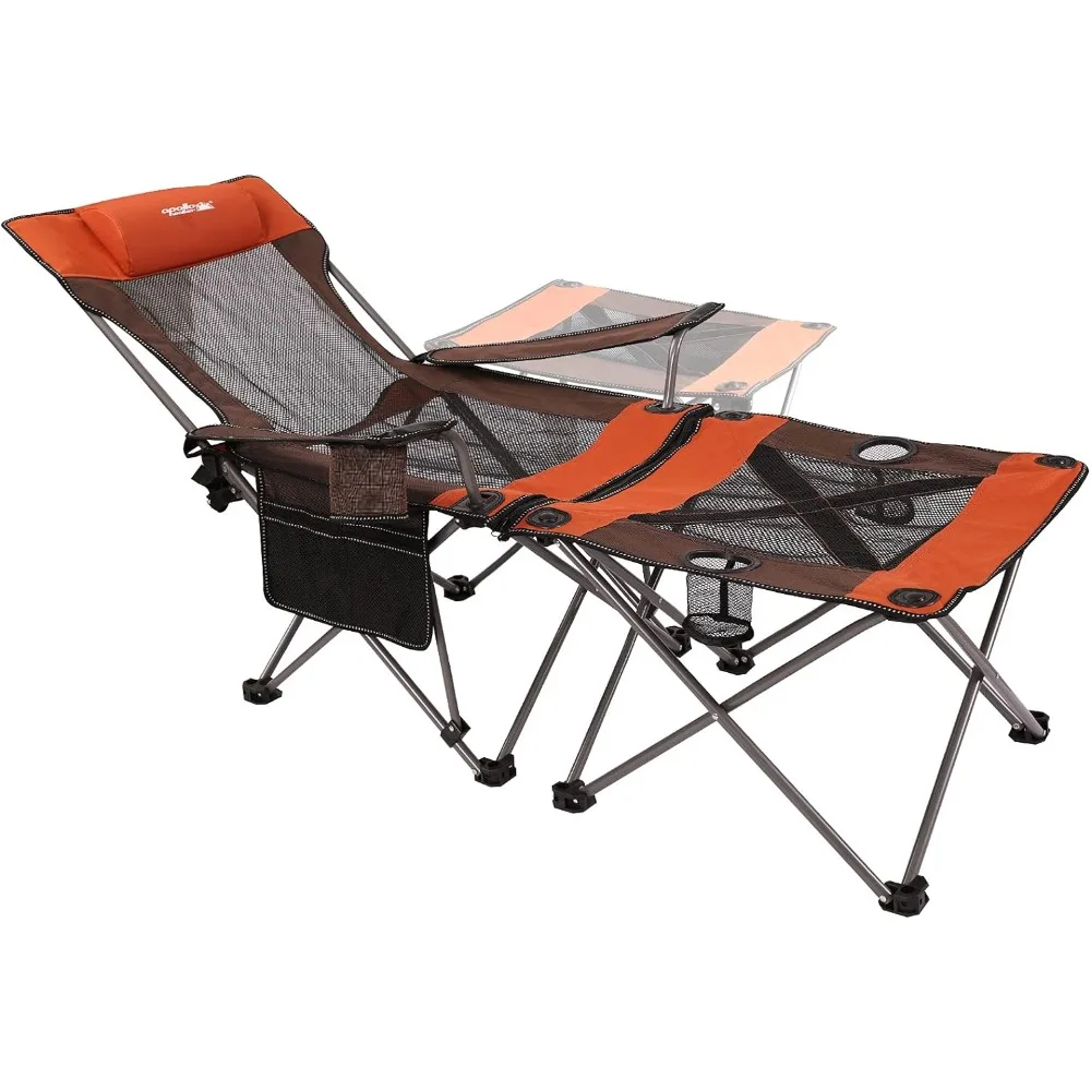 

Folding Camp Chairs Beach Chairs for Adults 2 in 1 Portable Sun Chairs Lightweight Mesh Lounger Chair with Carry Bag