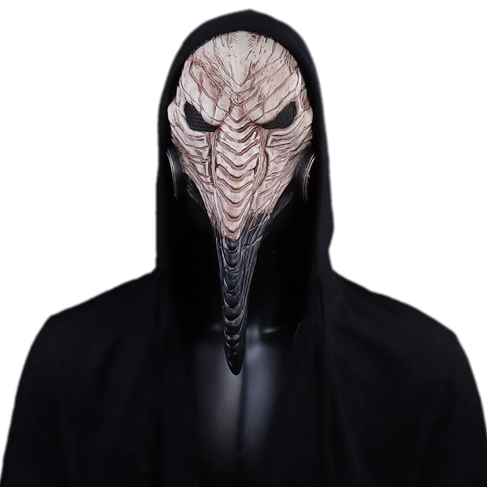 Steampunk Plague Doctor Mask Cosplay Long Nose Bird Beak Latex Helmet Carnival Masquerade Halloween Party Costume Props