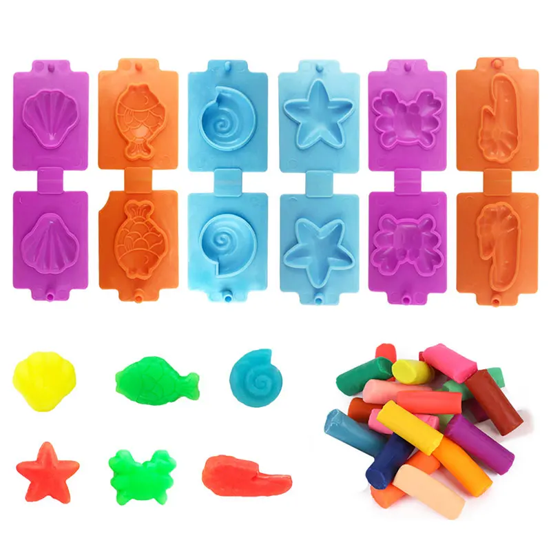 Fun Play Dough Tools Kit For Kids Children Toddlers Playdough Extruders Scissors Rollers Cutters Plasticine Clay Accessories Toy 4
