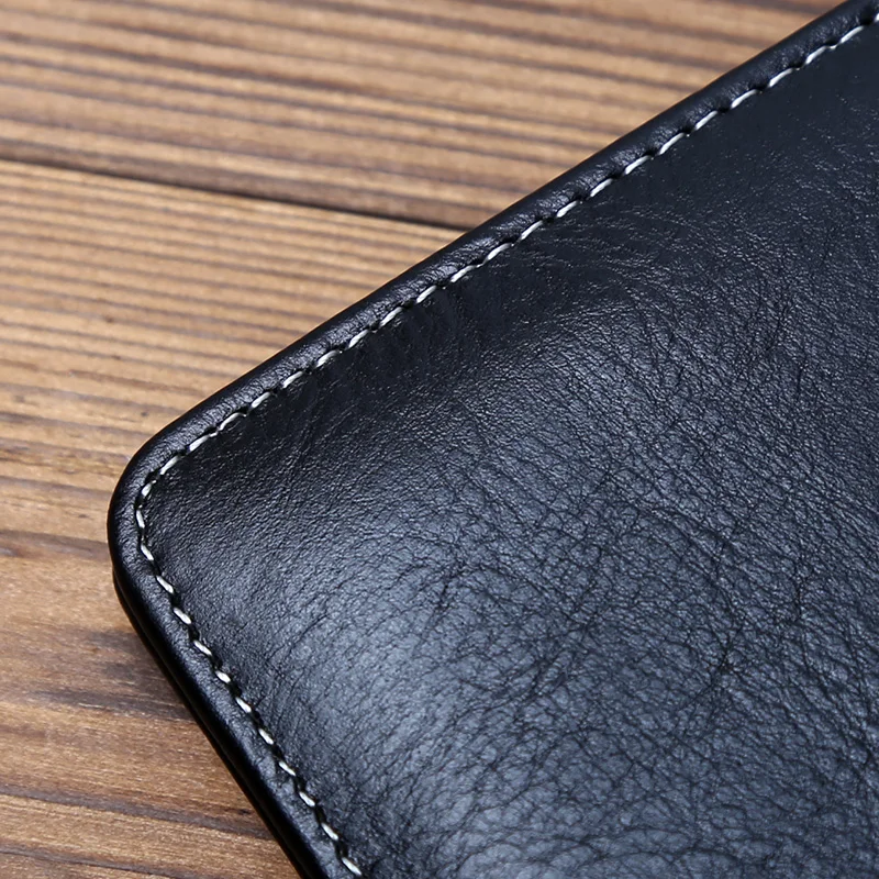 NZPJ Thin Men's Leather Wallet Short Wallet Vertical Top Layer Cowhide Card Holder Men's Coin Purse Bank Card Holder 4