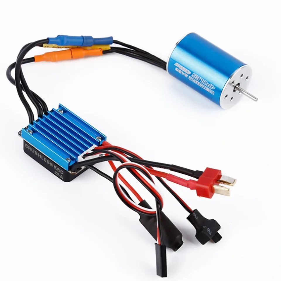 RC카 모델 부품 2435 4800KV 4P 센서리스 브러시리스 모터, 25A 브러시리스 ESC, 1/16 1/18 RC카 오프로드 트럭용, 1 세트