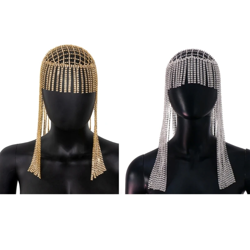 

Повязка на голову для бара и клуба, серебряная цепочка для волос, аксессуары для волос с кристаллами для женщин, Прямая поставка