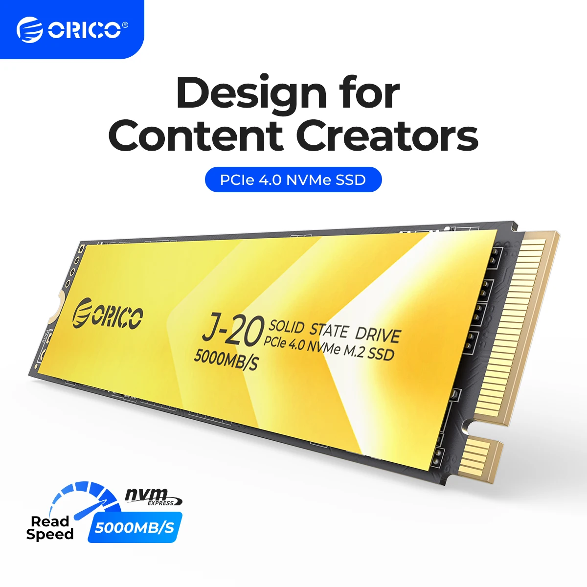 Orico-unidade Interna de Estado Sólido Chave M.2 m Pcie 4.0 Nvme Gen4 x4 2280 mm Ssd com Colete Cooling para Criadores de Conteúdo