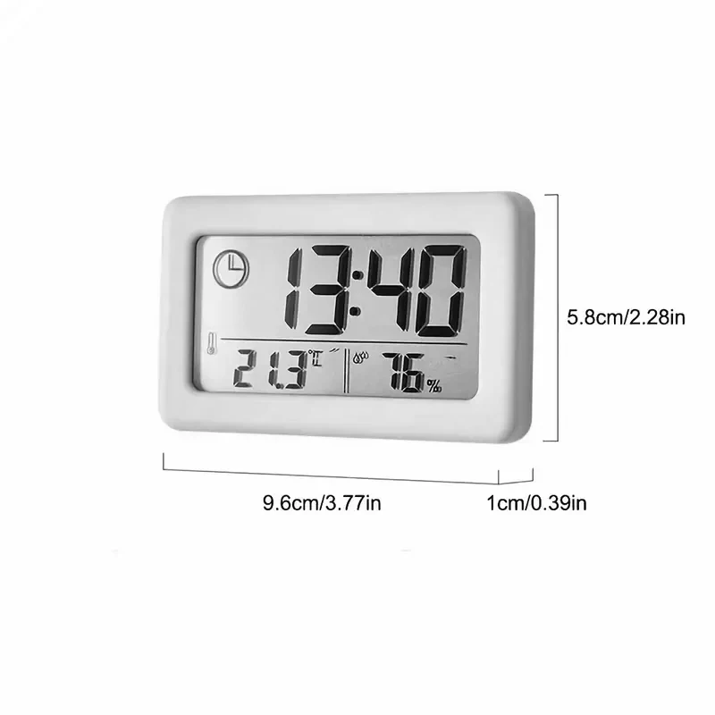 세련된 LCD 디지털 알람 시계, 간단한 슬림 온도 및 습도 전자 스칸디나비아 스타일, 실내 가정용