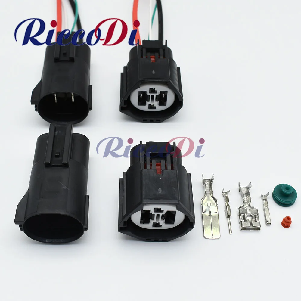Kit Connettore Flusso Aria 4 Pin Maschio Femmina Per Toyota | Terminali E Guarnizioni In Rame Stagnato - 5