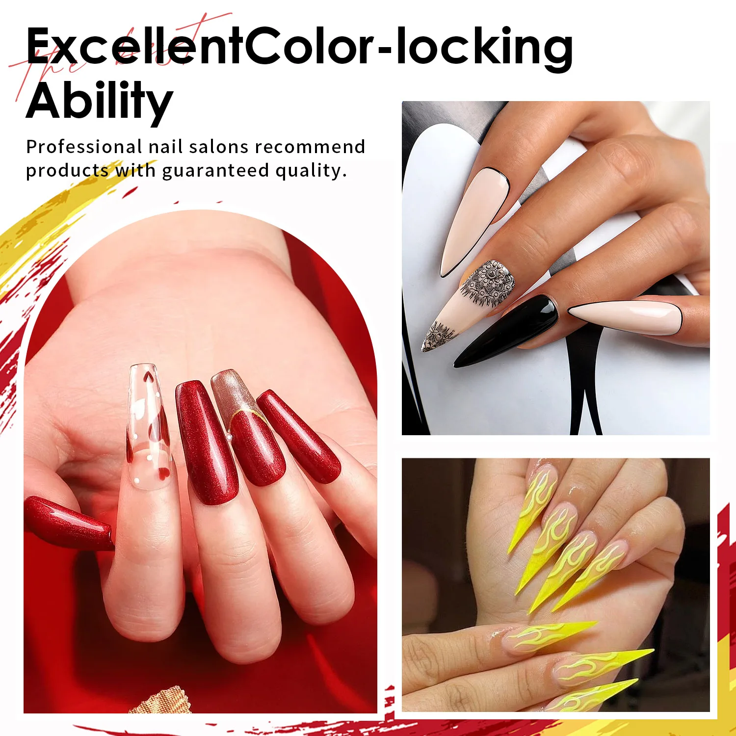 6-color acrylic nail powder set-DIY nail art design kit for 3D art, French art, and art