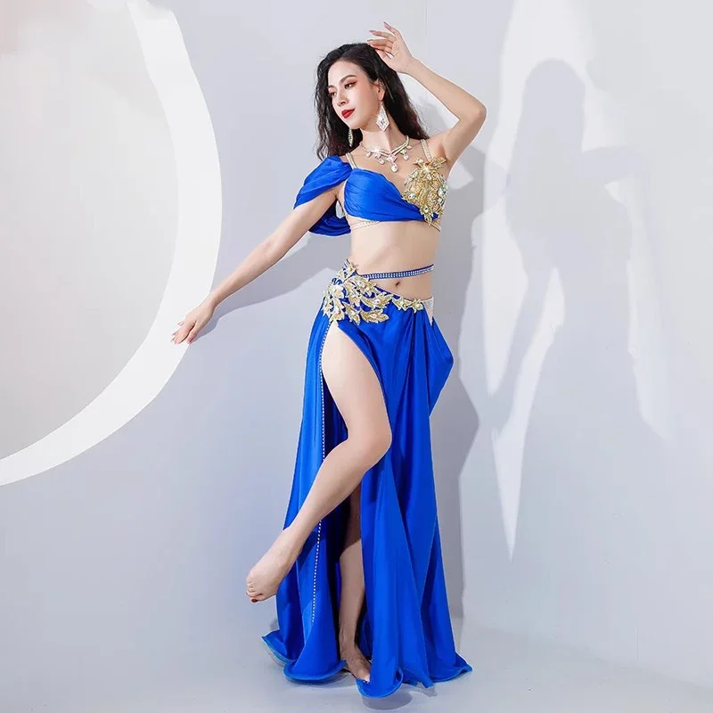 

Women Egyptian Belly Dance Costume Set Popsong Performance Oriental Dance Outfit Group Competition Costumes with Sleeves