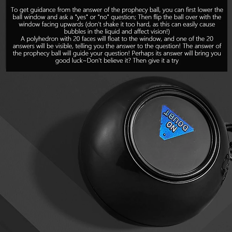 4.5CM Portable Magical Prediction Ball Prophecy Ball Keychain for Stress Relief Decision Making Magical Answer Holder Gift