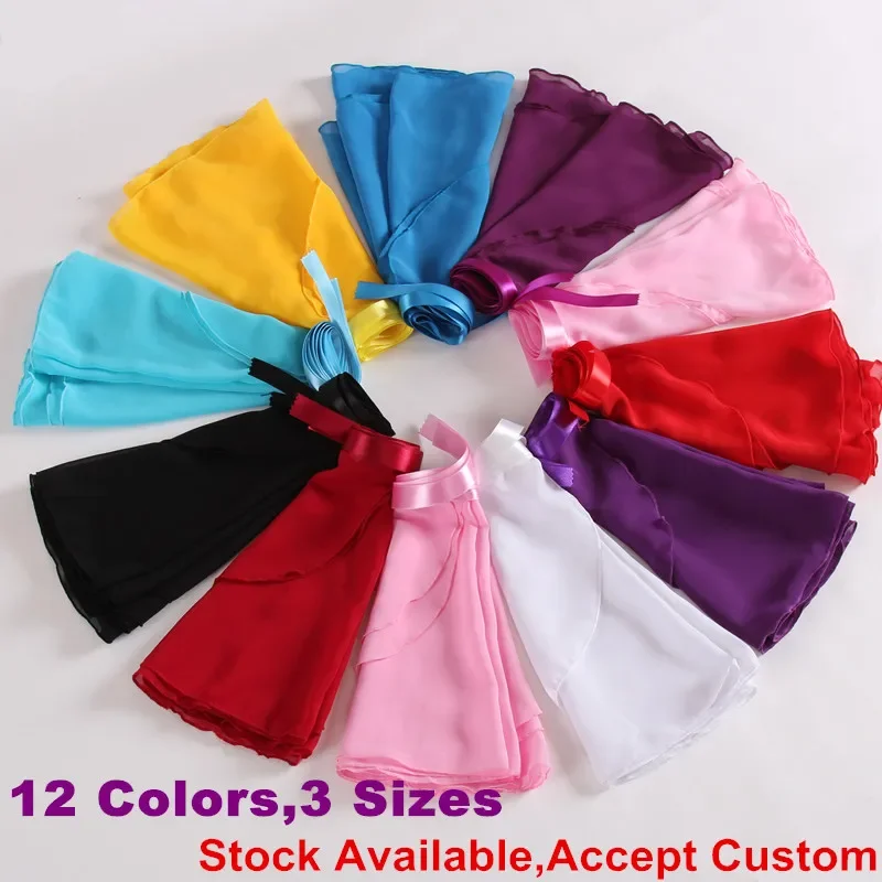 

Children Black,Blue,Pink,Bright Pink,Lavender,White Kids Girl Ballet Tutu Dance Skirt Skate Wrap Chiffon Hot