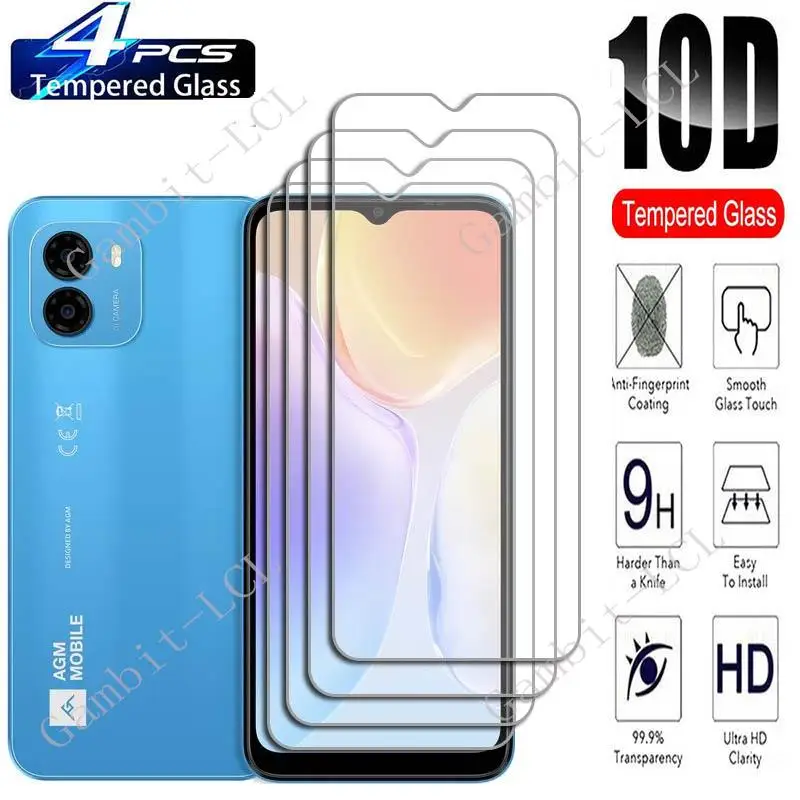 

4PCS For AGM Note N1 6.52" Screen Protective Tempered Glass On AGMNoteN1 NoteN1 Protection Cover Film