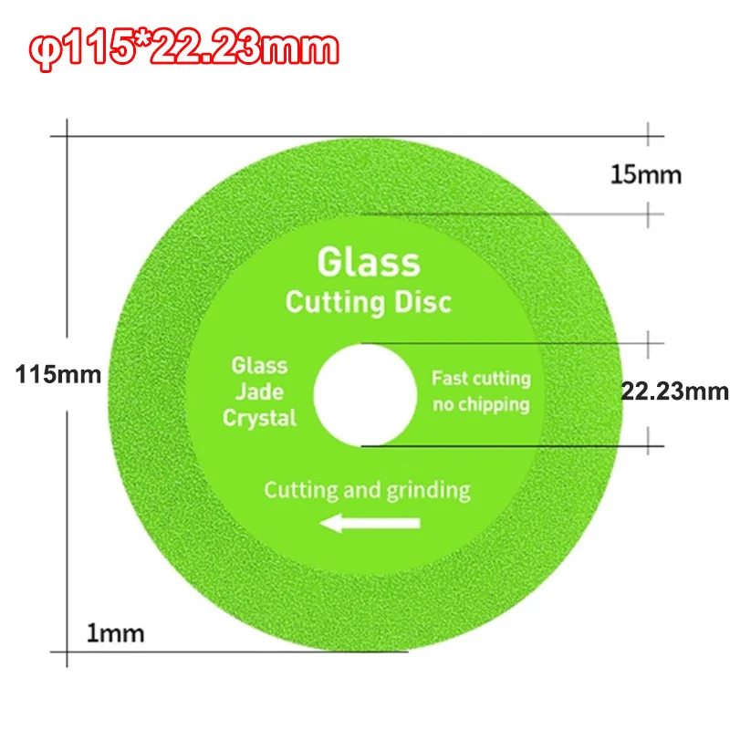 Diamond Glass and Tile Precision Cutting Disc, 22.23mm Arbor, Sharp Brazed Edge