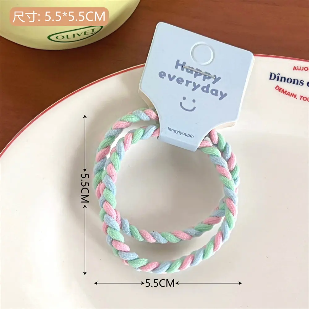 Vibrant Braided Elastic Hair Ties - Durable, Non-Slip Ponytail Holders