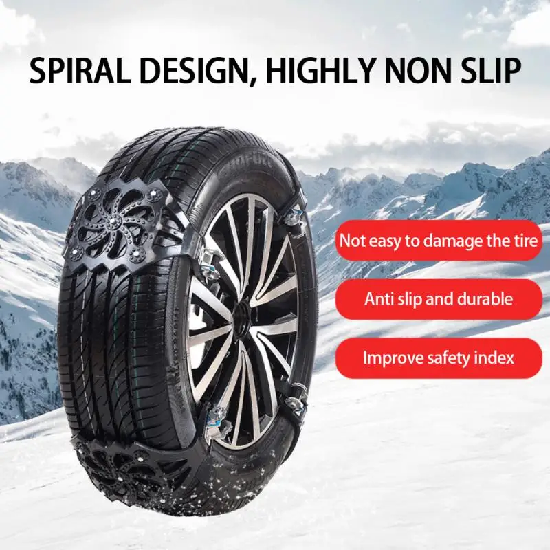 

Car Tire Anti-skid Chains Thickened Beef Tendon Wheel Chain For Snow Mud Sand Road Durable TPU Skid-resistant Chains Accessories