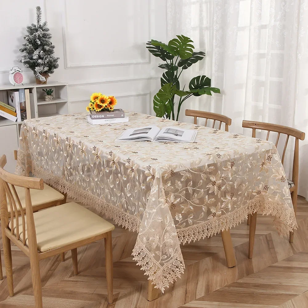 

Small fresh retro lace rectangular coffee table tablecloth yellow