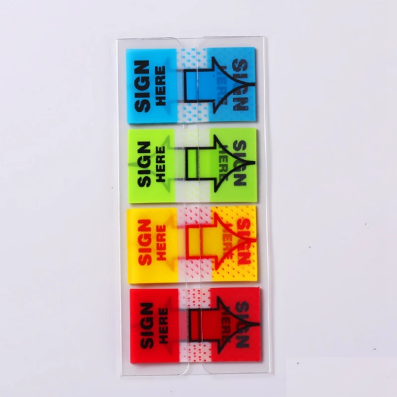 A85Q-500Pcs Sign Here Stickers,Labels Stickers Adhesive Sign Here Tabs Post Flags For Home Office School (4 Colors)