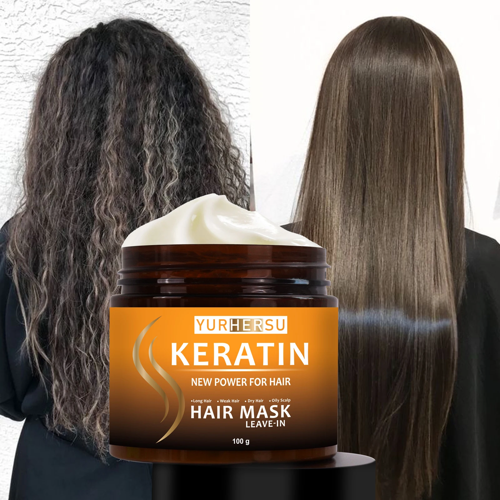 Keratin hair mask deep conditioning easily absorbed improves hair texture and frizz