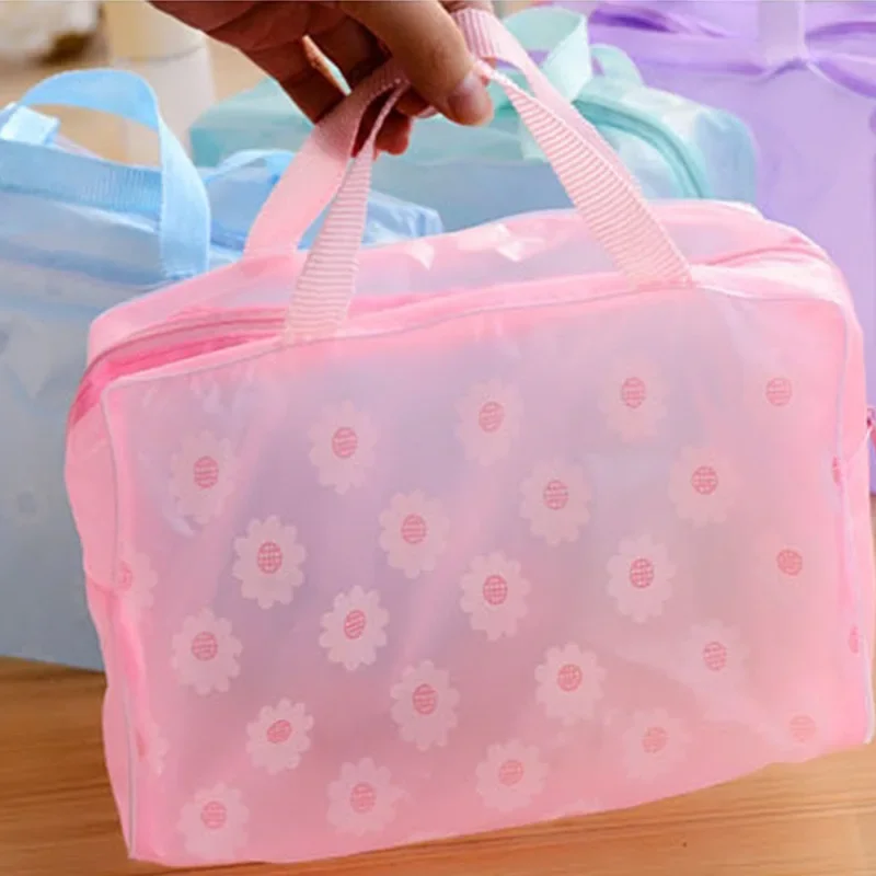 5 Color Waterproof PVC Cosmetic Storage Bag Women Transparent Organizer