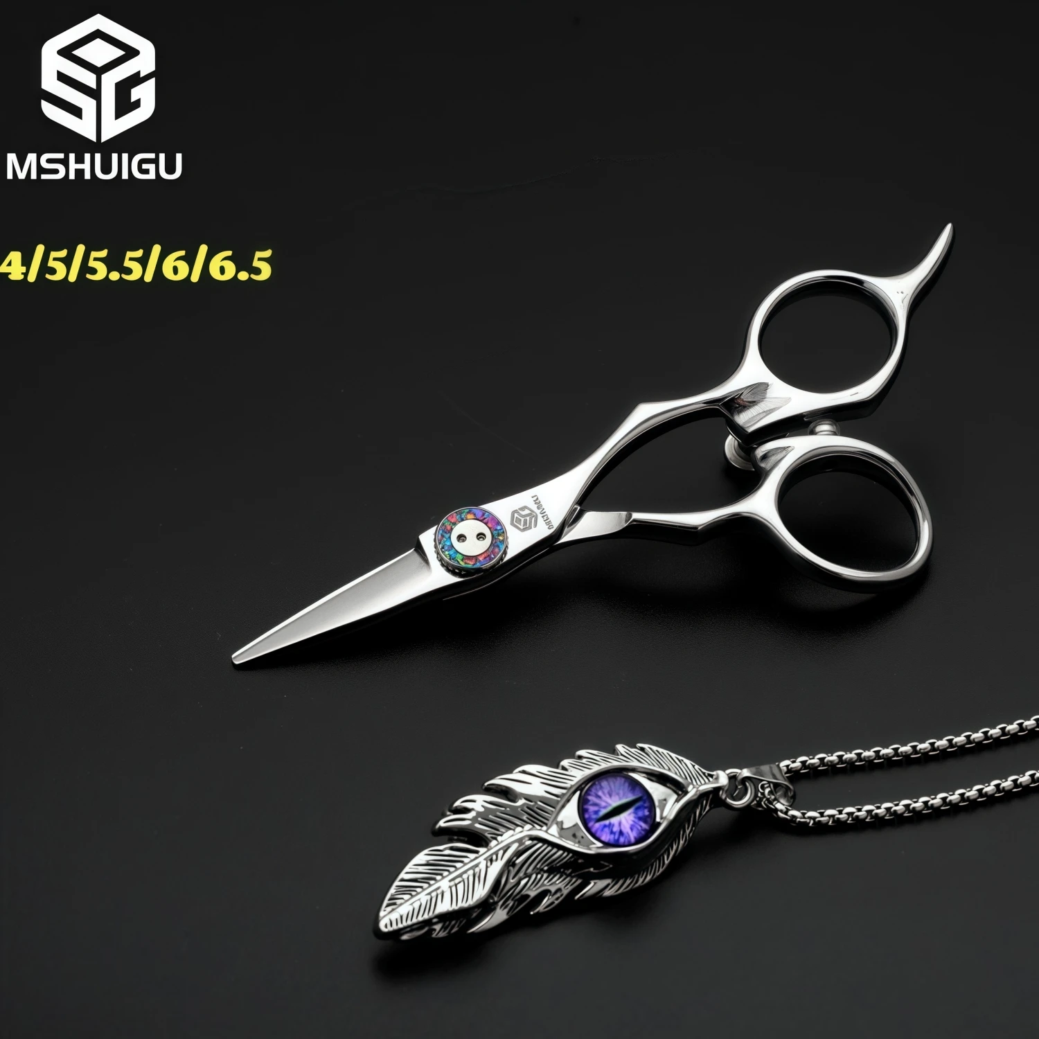 MSHUIGU Professional hair scissors Multifunctional thinning shear440C 4-6.5inch Barber Shop Tools Scissors with bearing