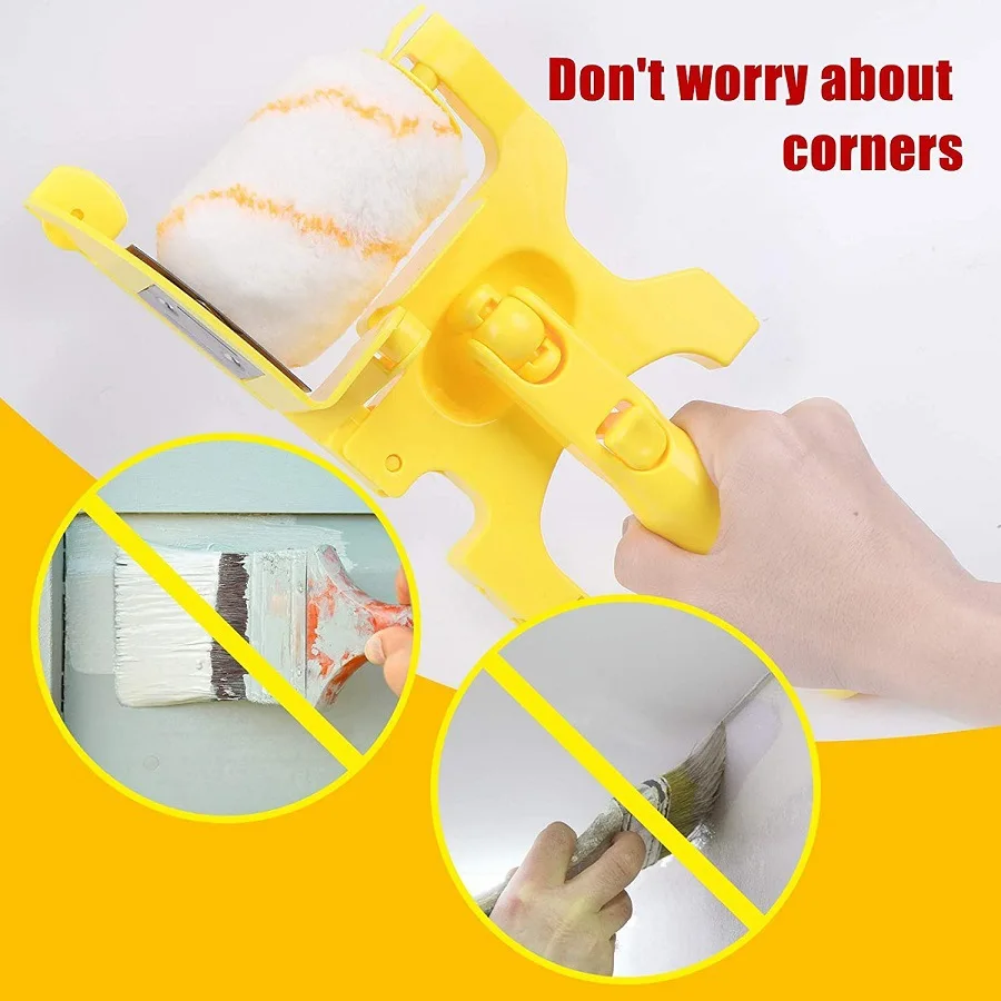 Clean Cut Proffesional Paint Edger With Replacement Rollers Brush Extension Rod Wall Painting Tools For Room Wall Ceilings paint roller proffesional clean cut paint edger with 2pc replacement rollers brush wall painting tools for room wall ceilings✈✈✈