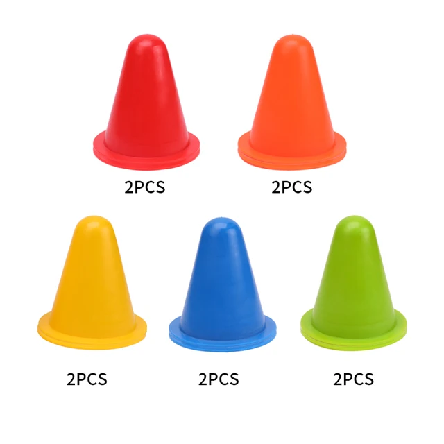 10 PCS Multiple Colors Plastic Cones Soccer Training Cones Roller Skating Training Football Training Equipment 6