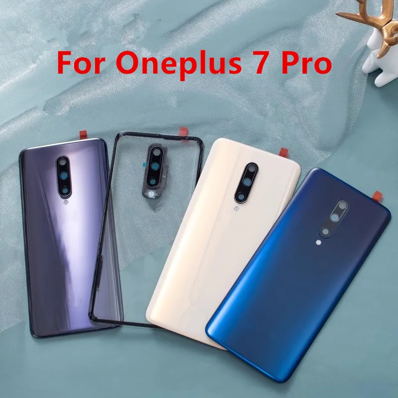 

Oneplus7 Pro Housing For Oneplus 7 Pro One Plus 6.67" Glass Battery Back Cover Repair Replace Door Phone Rear Case + Camera Lens