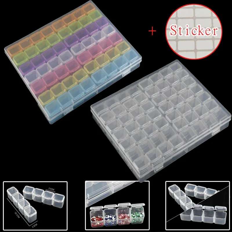 Diamond Painting Drill Box Jewelry Box Organizer Storage Case 56/28 Grids 5D DIY Rhinestone Embroidery Crystal Bead