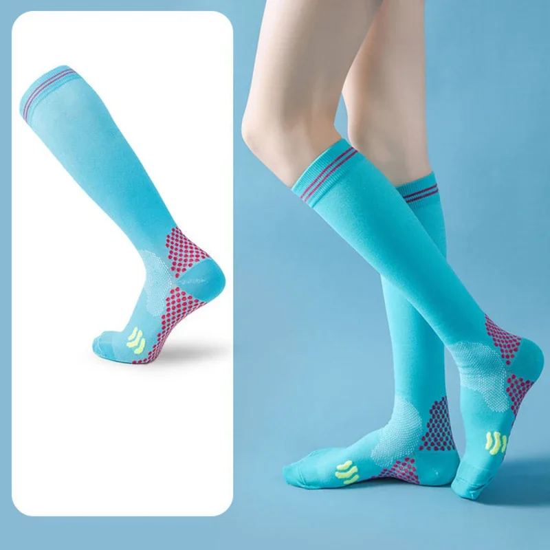 Calze Sportive a Compressione, Antiurto, Antiscivolo, per Vene Varicose, Assorbono l'Umidità e il Sudore, Calze da Corsa e Sport