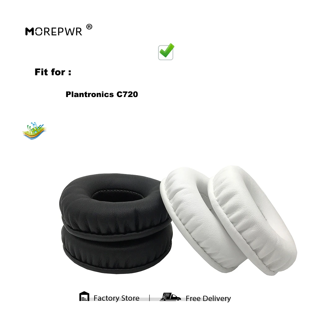 Morepwr New Upgrade Replacement Ear Pads for Plantronics C720 Headset Parts Leather Cushion Velvet Earmuff Sleeve Cover