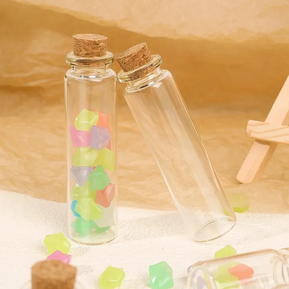 20/10Pc Mini Cork Stopper Glass Bottles DIY Birthday Gift Transparent Empty Message Wishing Bottle Christmas Wedding Party Decor Glass Bottles Mini Glass Bottles